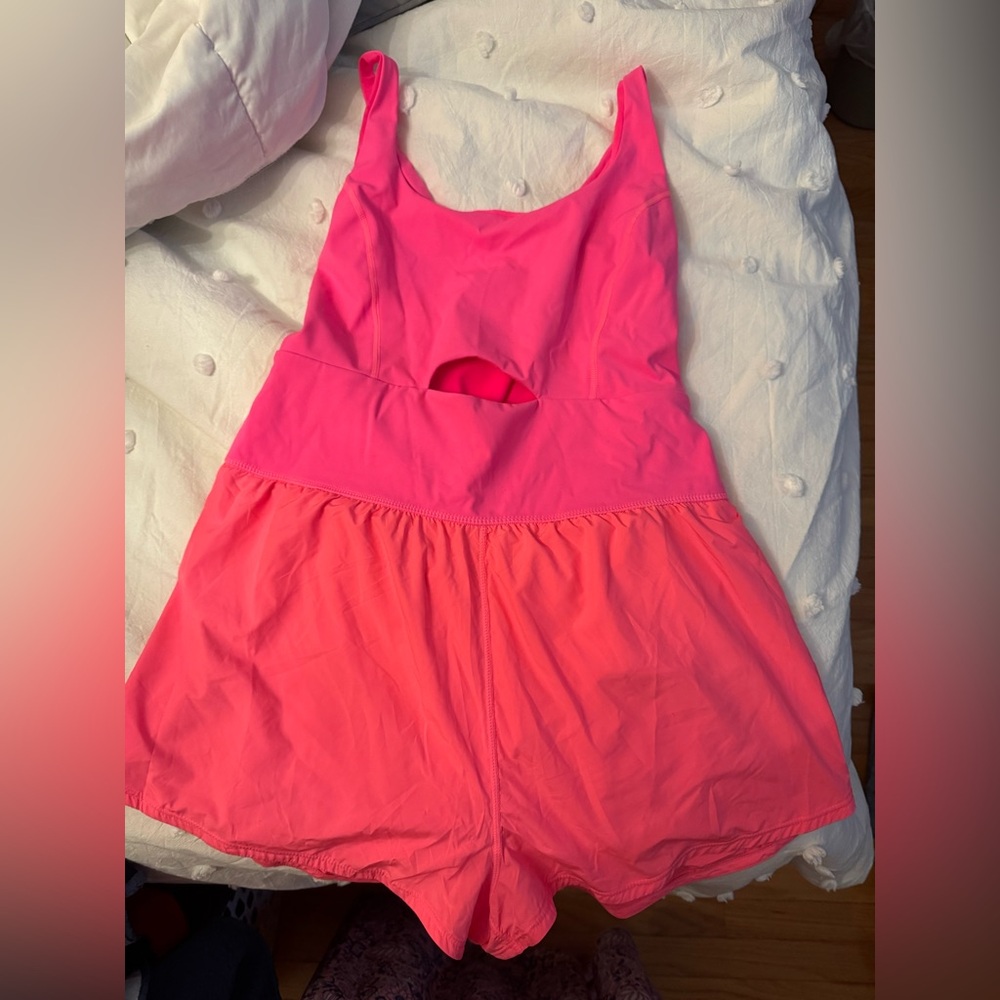 FP Movement Pink Jumpsuit with Sleeveless Design and Bow Detail